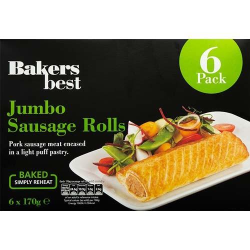 McColgan's Bakers Best Jumbo Sausage Rolls 7.5" 8x6