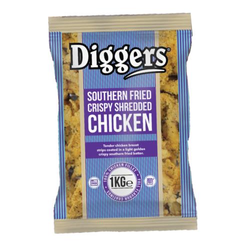 Diggers Southern Fried Shredded Chicken 5x1kg
