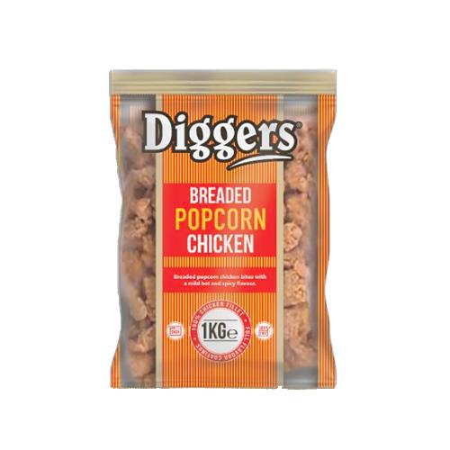 Diggers Breaded Popcorn Chicken 5x1kg - Scotland Customers