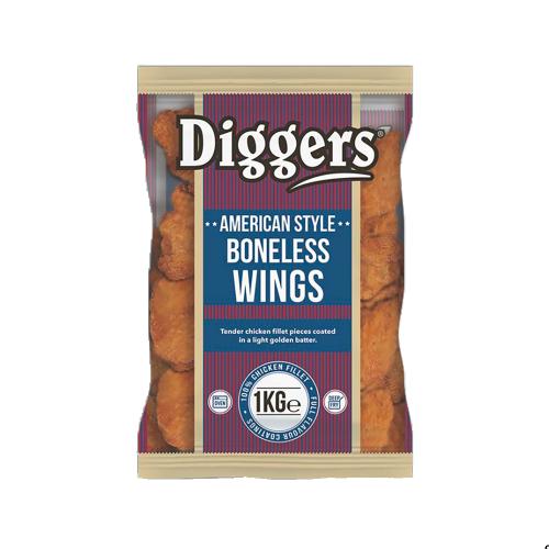 Diggers American Style Boneless Wings 5x1kg