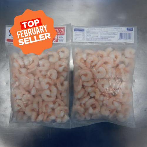 Seafeast Frozen Cooked Peeled & Deveined Prawns 61/70