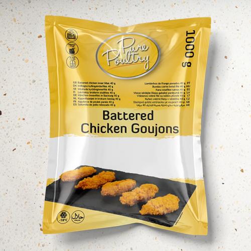 Pure Poultry 40g Battered Chicken Goujons 5x1kg