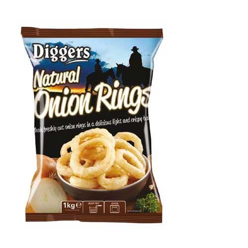 Diggers Natural Battered Onion Rings 6x1kg