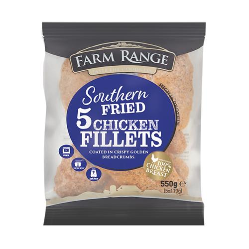 Farm Range Southern Fried Breaded Chicken Fillets 10x550g