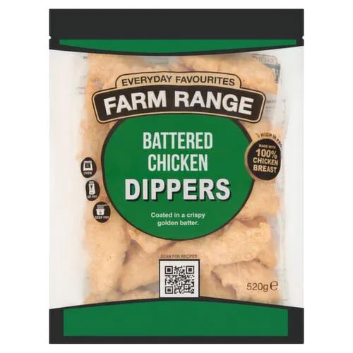 Farm Range Battered Chicken Dippers 10x520g