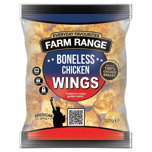 Farm Range Boneless Chicken Wings 12x520g