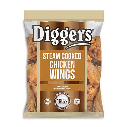 Diggers Steam Cooked Chicken Wings 5x1kg