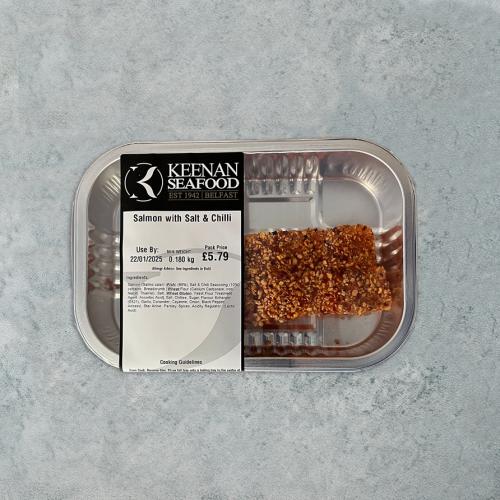 Keenan Seafood Salt & Chilli Salmon Retail Pack 4x180g Pre Order