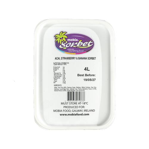 Mobia Acai Strawberry & Banana Sorbet 4x4ltr