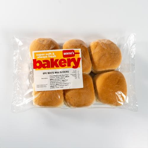 Berties Bakery 6 White Mini Sliders 8x6pack