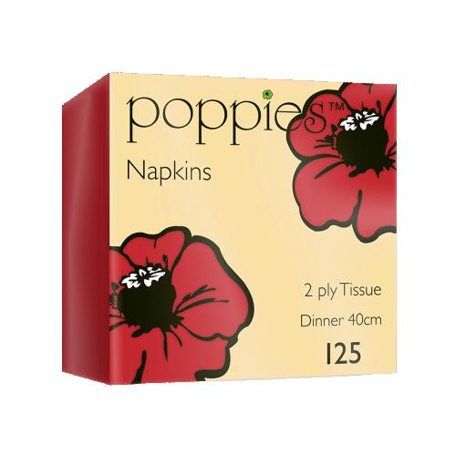 Red 40cm 2ply Napkins 16x125