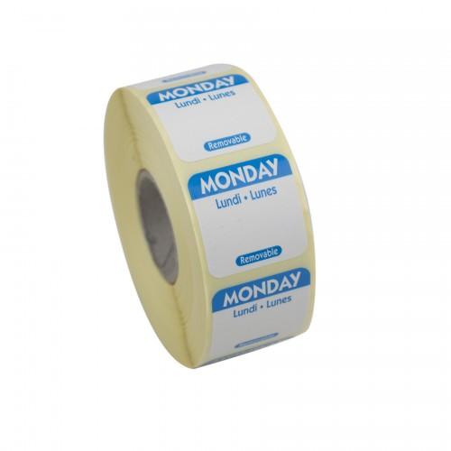 Monday Food Labels Blue (1x1000 Roll)