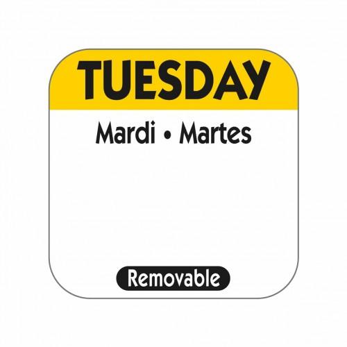 Tuesday Food Labels Yellow and Black (1x1000 Roll)