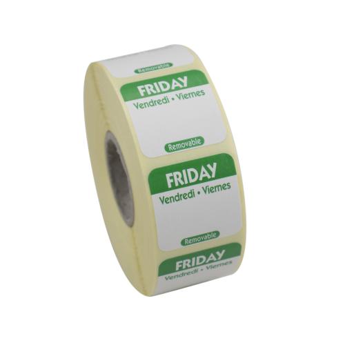 Friday Food Labels Green (1x1000 Roll) - Lynas Foodservice