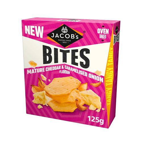 Jacob's Bites Mature Cheddar & Caramelised Onion Flavour 10x125g