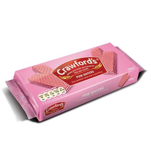 Crawfords Pink Wafers 12x100g