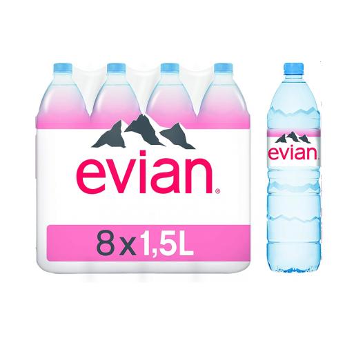 Evian Still Natural Mineral Water 8x1.5ltr