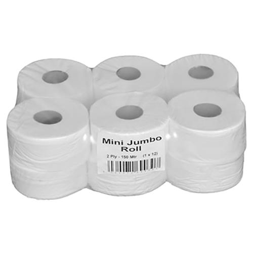 Mini Jumbo Toilet Rolls (1x12) (White)