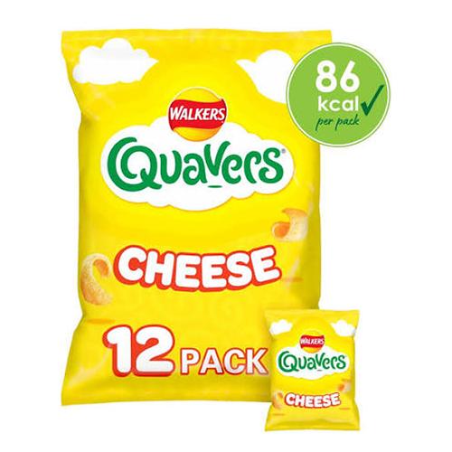 Walkers Quavers Light Curly Potato Snack Cheese Flavour 12 x 16g ...