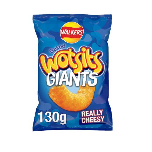 Walkers Wotsits Giants Really Cheesy Sharing Snacks Crisps 130g x 9