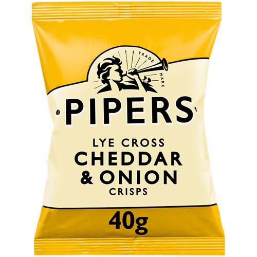 Pipers Cheddar & Onion Crisps 24x40g