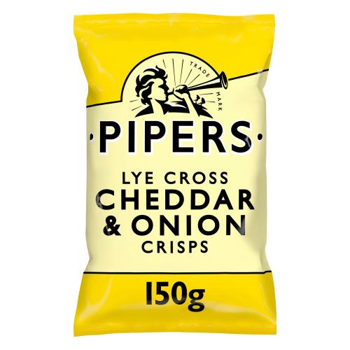 Pipers Lye Cross Cheddar & Onion Sharing Crisps 8 x 150g