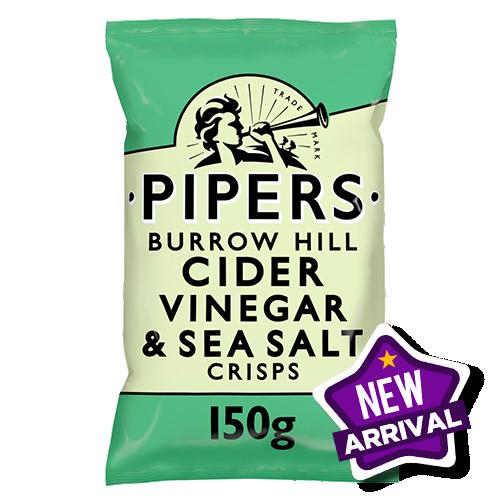 Pipers Burrow Hill Cider Vinegar & Sea Salt Sharing Crisps 8 x 150g