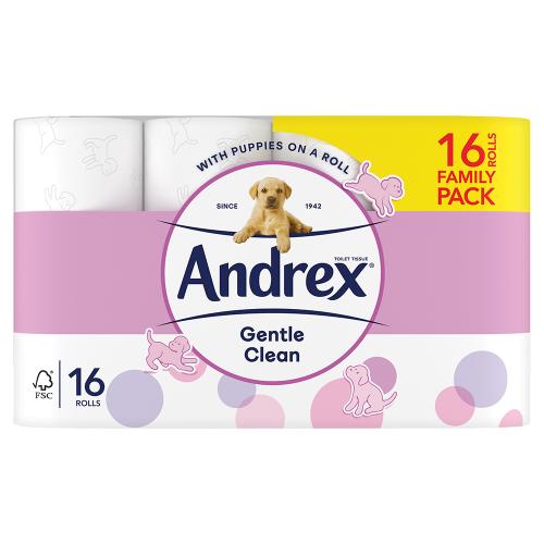 Andrex Gentle Clean Toilet Rolls (16 Roll Family Pack)