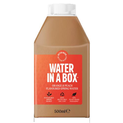 Water in a Box Orange & Peach Spring Water 12x500ml 