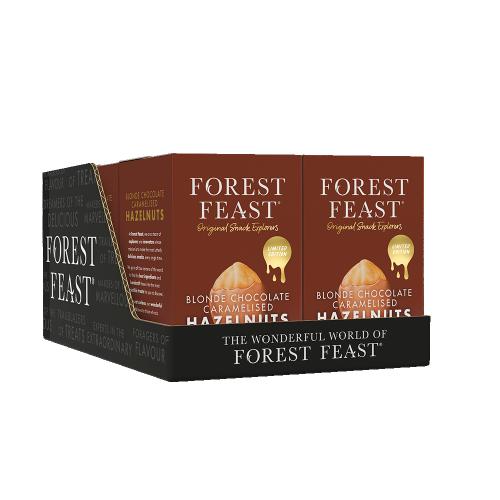 Forest Feast Blonde Chocolate Caramelised Hazelnuts 6x100g (Gift Cube)