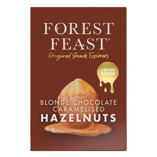 Forest Feast Blonde Chocolate Caramelised Hazelnuts 6x100g (Gift Cube)