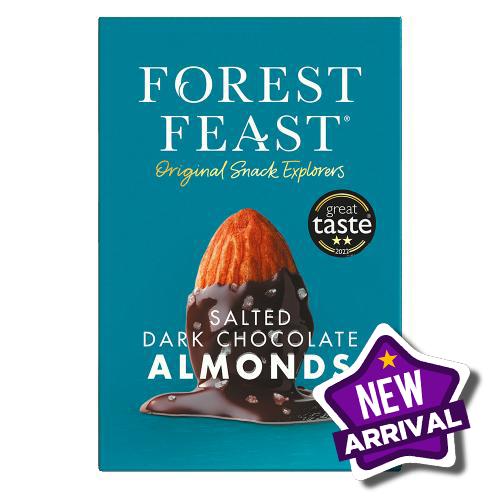 Forest Feast Salted Dark Chocolate Almonds 6x140g (Gift Cube)