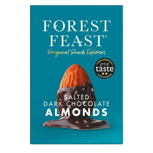 Forest Feast Salted Dark Chocolate Almonds 6x140g (Gift Cube)