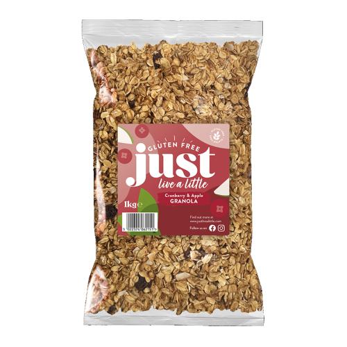 Just Live A Little Cranberry & Apple Granola Gluten Free 4x1kg 