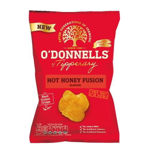 O'Donnells Hot Honey Fusion Hand cooked crisps 32x44g