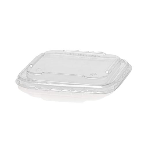 Clear PET Square Lid for 350/500/650ml black kraft range 1x300