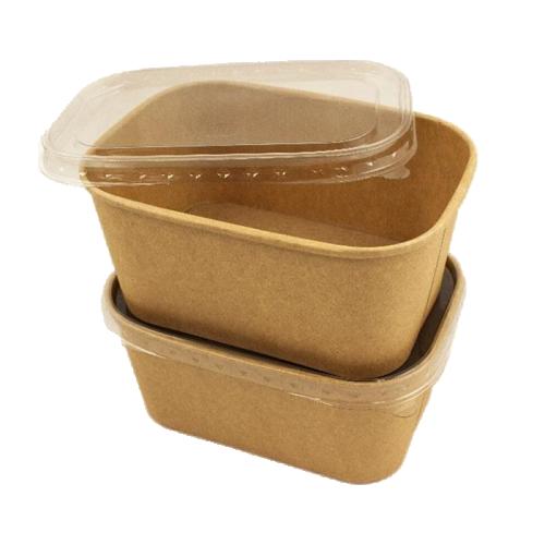 Clear 1000ml Kraft Lid Rectangle 1x300 