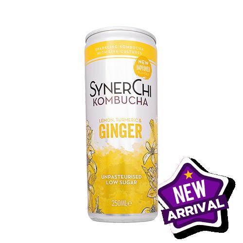 Synerchi Ginger & Lemon Kombucha 12x250ml Can