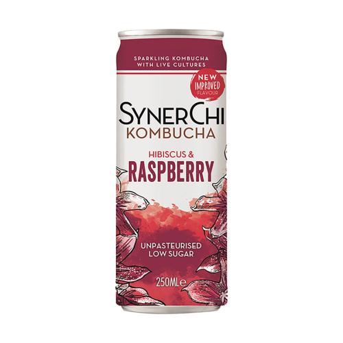 SynerChi Hibiscus & Raspberry Kombucha Can 12x250ml