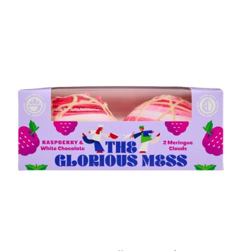 The Glorious Mess 2 Raspberry And White Chocolate Cloud Meringues 8x130g