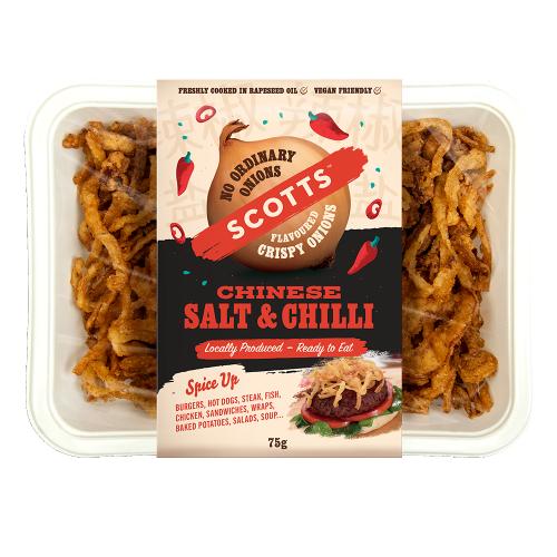 Chinese Style Salt ‘n’ Chilli Crispy Onions 12x75g (Scotts Onions)