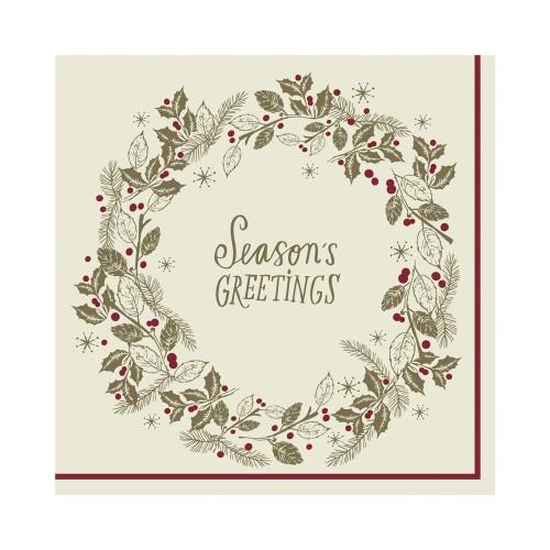 3ply Seasons Greetings Napkin 600 (40cm)