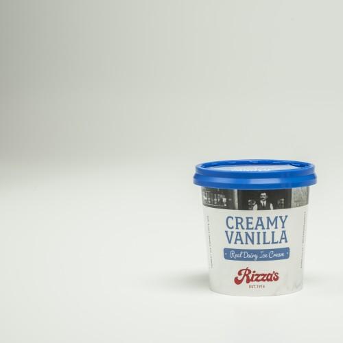 Rizzas Creamy Vanilla Ice Cream Tub 24x125ml