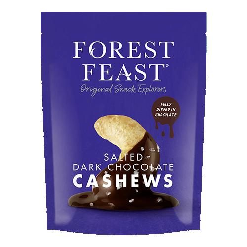 forest Feast Salted Dark Chocolate Cashews 8x120g