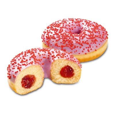 Strawberry Covered & Filled Doughnut 1x48