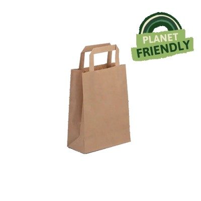 Medium Brown Kraft Handle Bag 8.5"x13"x10" (1x250)