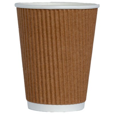 12oz Ripple Wall Kraft Coffee Cups (20x25)