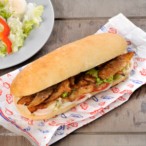 Oval Ciabatta Kebab Roll Fully Baked 40x100g (Planete Pain)