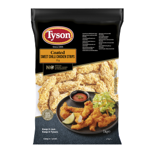 Tyson Foods Coated Sweet Chilli Chicken Strips 5x1kg