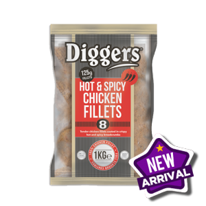 Diggers Hot and Spicy Chicken Fillets 125g (5x1kg)